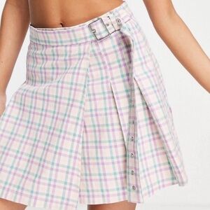 🍬 {PRICE FIRM} The Ragged Priest Check Pleated Kilt